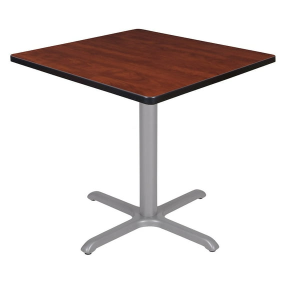 Regency Via 30 inch Square X-Base Table in Cherry with Grey Base