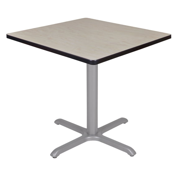 Regency Via 30 inch Square X-Base Table in Maple with Grey Base