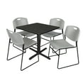 thumbnail image 1 of Regency Cain 30 in. Square Breakroom Table- Ash Grey & 4 Zeng Stack Chairs- Grey, 1 of 7