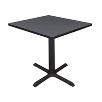 Regency Cain 30 inch Square Breakroom X-base  Table in Grey/Black