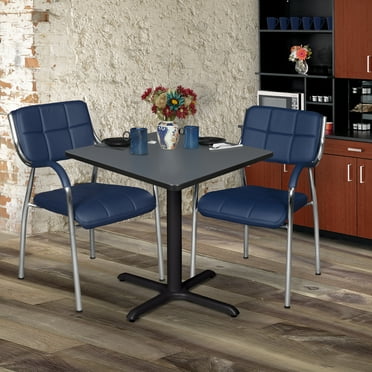 Regency Cain 30 inch Square Breakroom X-base  Table in Grey/Black