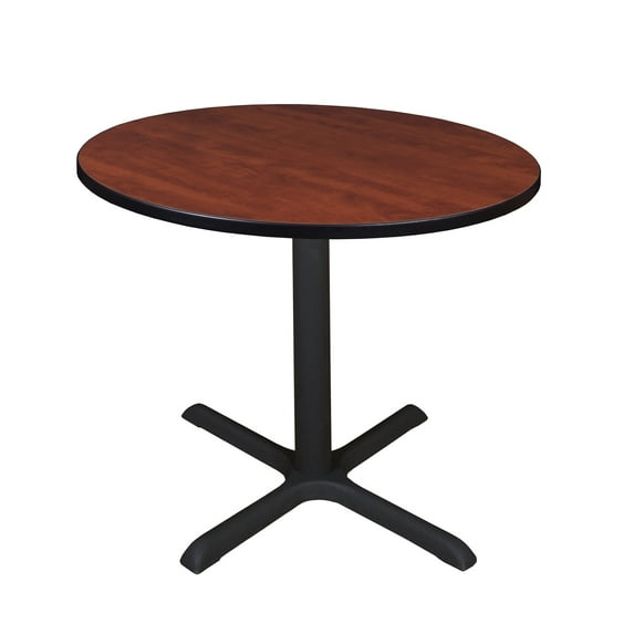Regency Cain Medium 36 in. Round X-Base Breakroom Table- Cherry