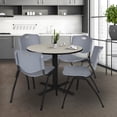 thumbnail image 1 of Regency Cain 36 in. Round X-Base Breakroom Table- Maple & 4 M Stack Chairs- Grey, 1 of 8