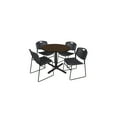 thumbnail image 1 of Regency Cain 36 in. Round Breakroom Table- Neo Walnut & 4 Zeng Stack Chairs- Black, 1 of 10