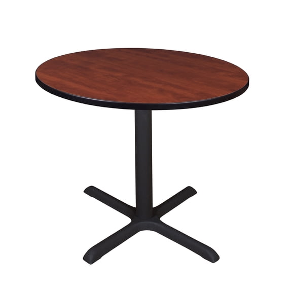 Regency Cain Large 42 in. Round X-Base Breakroom Table- Cherry