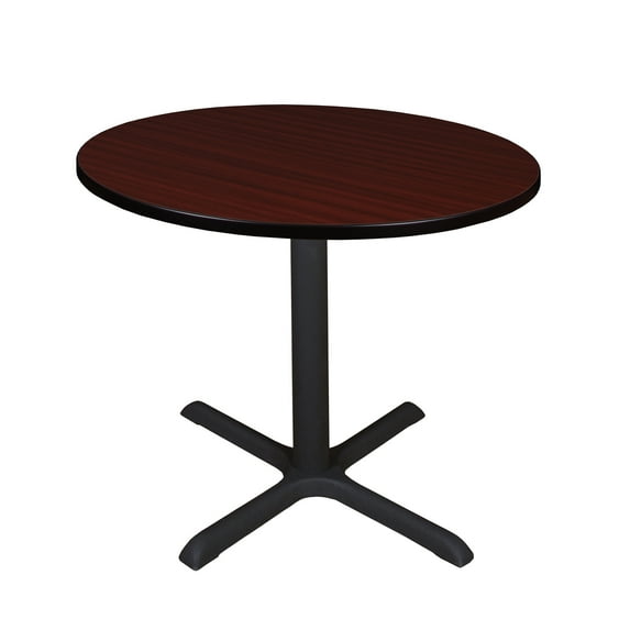 Regency Cain Large 42 in. Round X-Base Breakroom Table- Mahogany