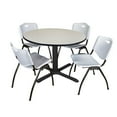 thumbnail image 1 of Regency 48 in. Round X-Base Breakroom Table- Maple & 4 M Stack Chairs- Grey, 1 of 9