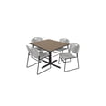 thumbnail image 1 of Regency Cain 48 in. Square Breakroom Table- Noble Oak & 4 Zeng Stack Chairs- Grey, 1 of 10