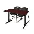 thumbnail image 1 of Cain 48" x 24" Mahogany Training Table and 2 Zeng Stack Chairs, Multiple Colors, 1 of 7