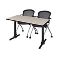 thumbnail image 1 of Cain 48" x 24" Training Table- Maple & 2 Cadence Nesting Chairs- Black, 1 of 7