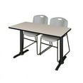 thumbnail image 1 of Regency Cain 48" x 24" Training Table- Maple & 2 Zeng Stack Chairs- Grey, 1 of 5