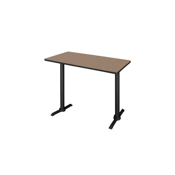Regency Cain 48 x 24 in. Steel T-Base Cafe Training Seminar Table- Noble Oak