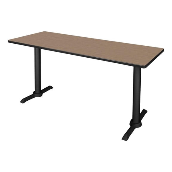 Regency Cain 60 x 24" Steel T-Base Training Seminar Table- Noble Oak/ Black Base