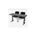 thumbnail image 1 of Regency Cain 60 x 24 in. T-Base Training Seminar Table- Grey & 2 Knight Mesh Chairs, 1 of 6
