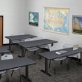 thumbnail image 1 of Regency Cain 72 x 24 in. T-Base Training Seminar Table- Grey & 2 M Stack Chairs- Grey, 1 of 7