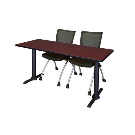 Cain 72" x 24" Training Table in Multiple Colors and 2 Apprentice Chairs, Black