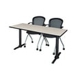 thumbnail image 1 of Regency Cain 72 x 24 in. T-Base Training Seminar Table- Maple & 2 Cadence Nesting Chairs, 1 of 7