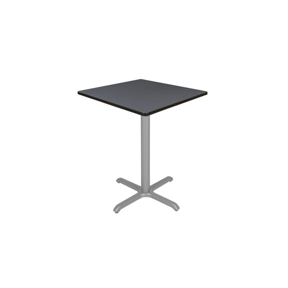 Regency Cain Cafe High 36" Square X-Base Table- Grey/ Grey Base