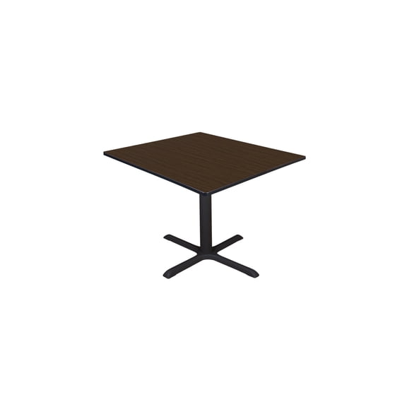 Regency Cain Large 48" Square X-Base Breakroom Table- Neo Walnut
