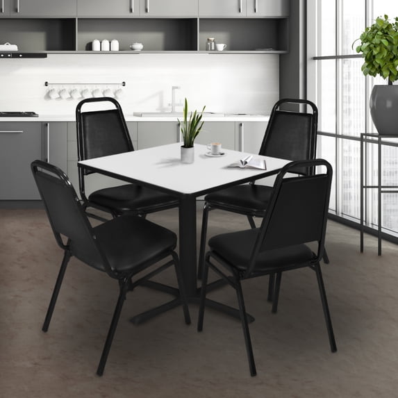 Regency Cain Large 48 in. Square X-Base Breakroom Table- White