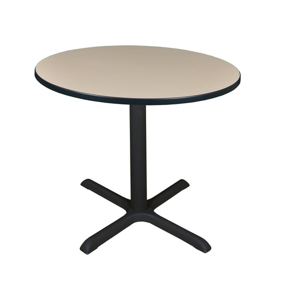 Regency Cain Medium 36 in. Round X-Base Breakroom Table- Beige