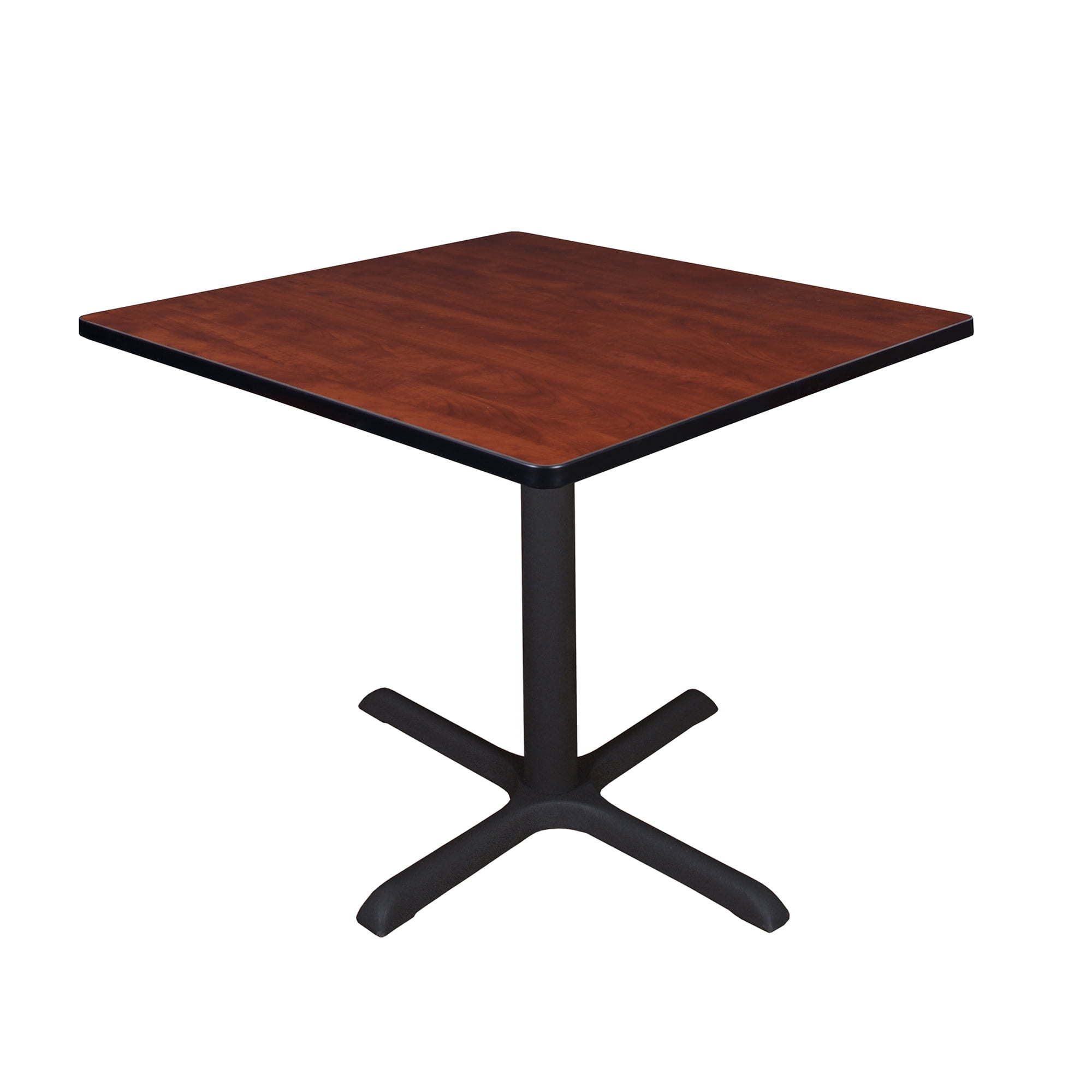 Cain 36" Cherry Melamine Square Breakroom Table with Metal Base