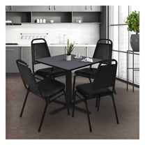 Regency Cain 36 inch Square Breakroom X-base Table in Grey/Black