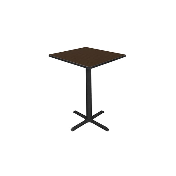 Regency Cain Medium 36" Square X-Base Cafe Table- Neo Walnut