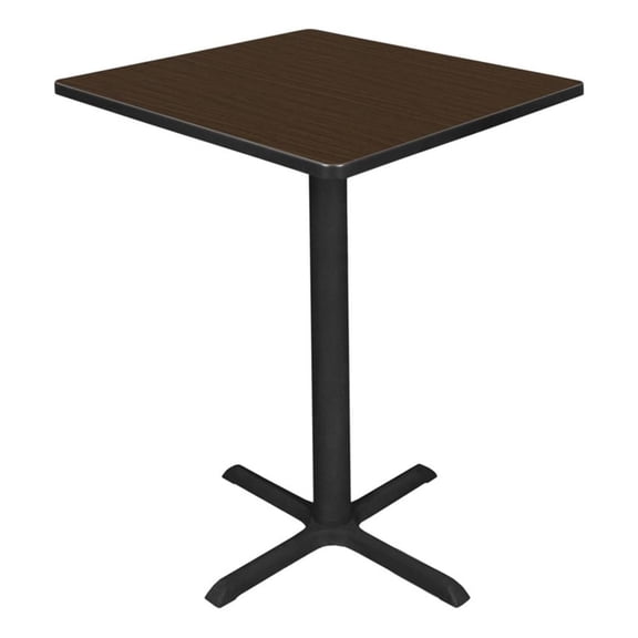 Regency Cain Small 30" Square X-Base Cafe Table- Neo Walnut