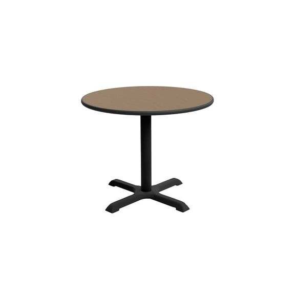 Regency Cain Small 30 in. Round X-Base Breakroom Table- Noble Oak