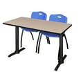 thumbnail image 1 of Cain 60" x 24" Training Table- Beige & 2 'M' Stack Chairs- Grey, 1 of 2