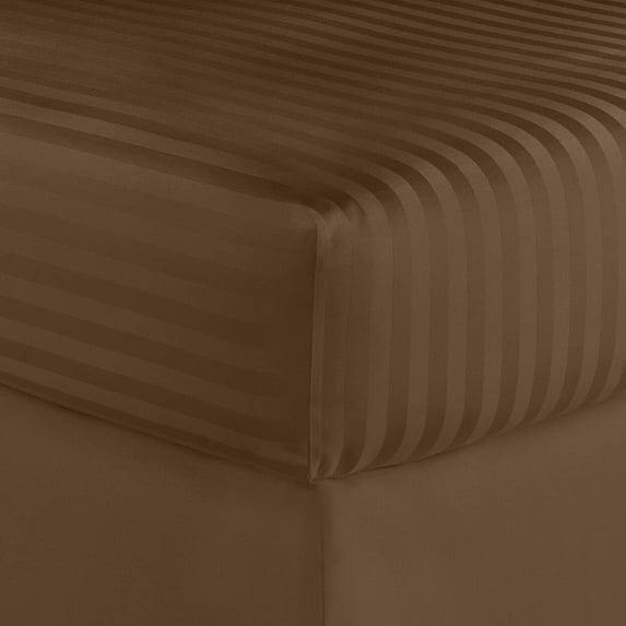 Regency Club Oxford 600 Thread Count 100% Cotton Solid Sheet Set (Queen, Brown)