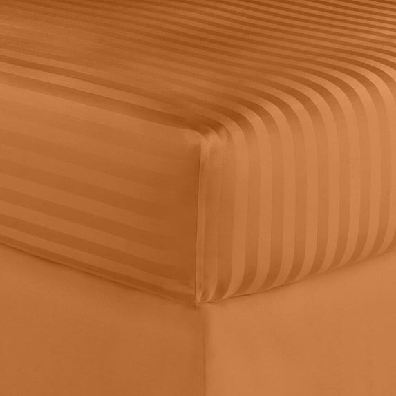 Regency Club Oxford 600 Thread Count 100% Cotton Solid Sheet Set (Queen, Spice)