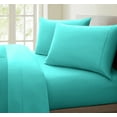 thumbnail image 1 of Regency Club Oxford 600 Thread Count 100% Cotton Wrinkle Resistant Solid Sheet set (Queen, Aqua), 1 of 3