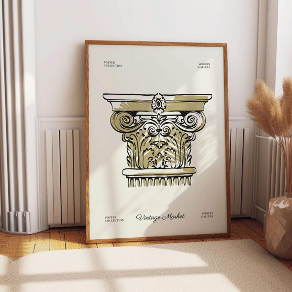 Regency Column Classical Corinthian Architecture Wall Decor Unframed Paper Print