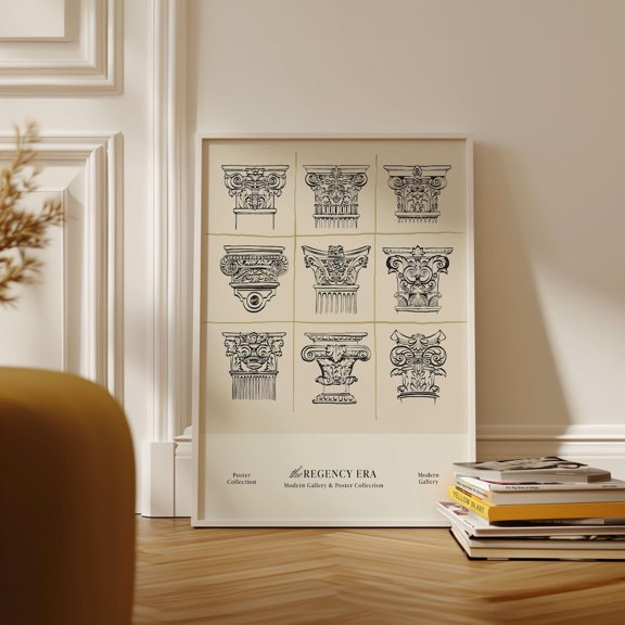 Regency Columns Architectural Capital Gallery Wall Decor Unframed Paper Print