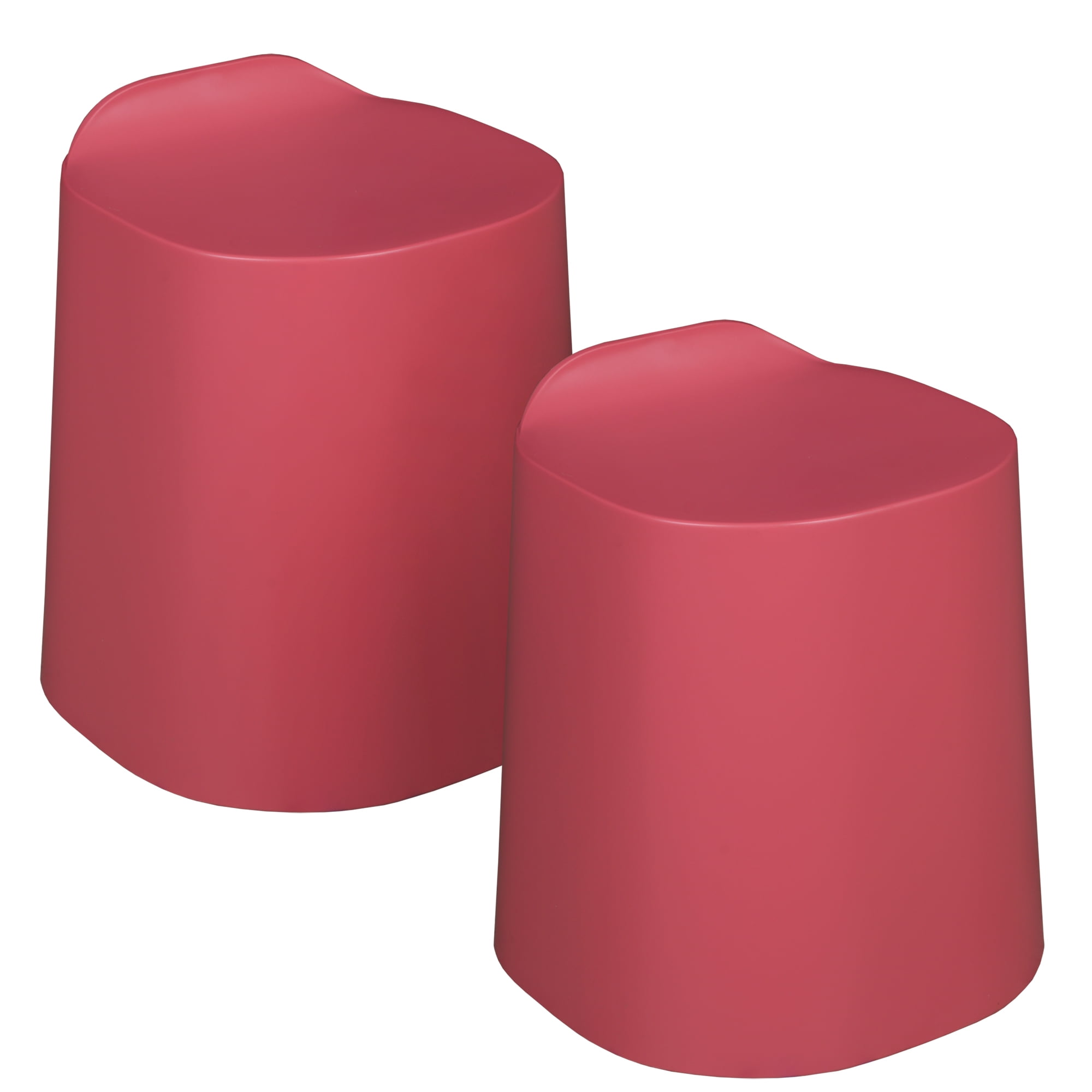 Regency Dott Plastic Stackable Stools (Set of 2)- Red Raspberry ...