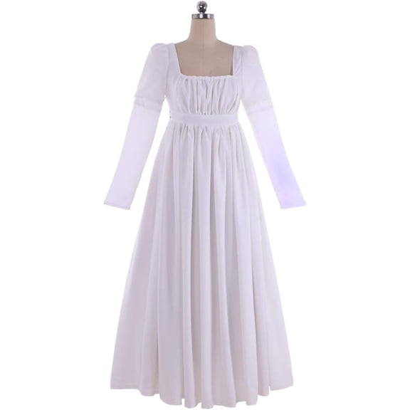 Regency Dress Jane Austen Vintage Dress High Waistline Tea Gown