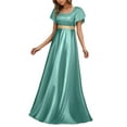 thumbnail image 1 of Regency Dresses for Women Empire Waist Puff Sleeve Medieval Evening Dress Victorian Fancy Tea Gown Halloween Costume, 1 of 5