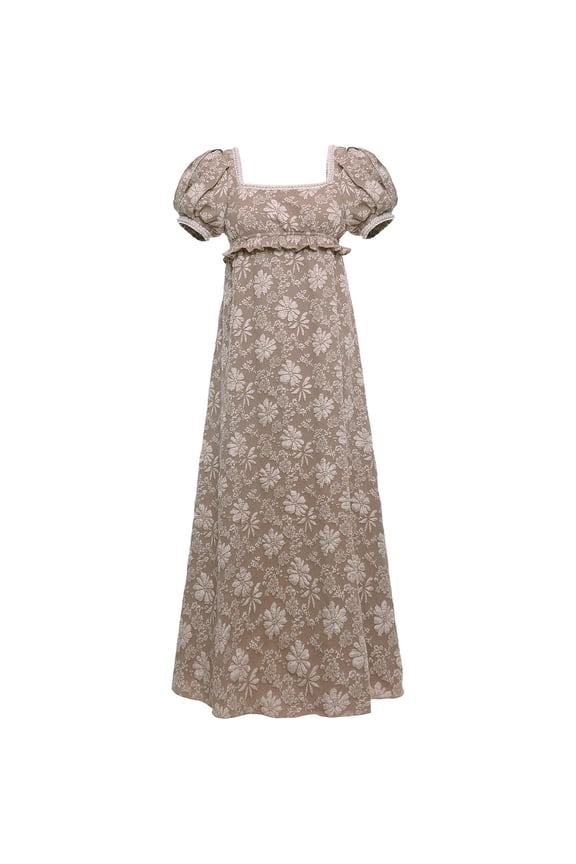 Regency Dresses for Women Luxurious Pearl Puff Victorian Dress