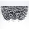 thumbnail image 1 of Regency Embellished Rod-Pocket Waterfall Valance With Beaded Tassels, Gray, 55x37 Inches, 1 of 1