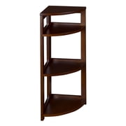 Niche Flip Flop 34 Inch Folding 3-Shelf Corner Bookcase, No Tools Assembly, Sturdy Solid Wood, Easy Setup, Space-Saving Bookshelf for Home, Office, Dorm, Living