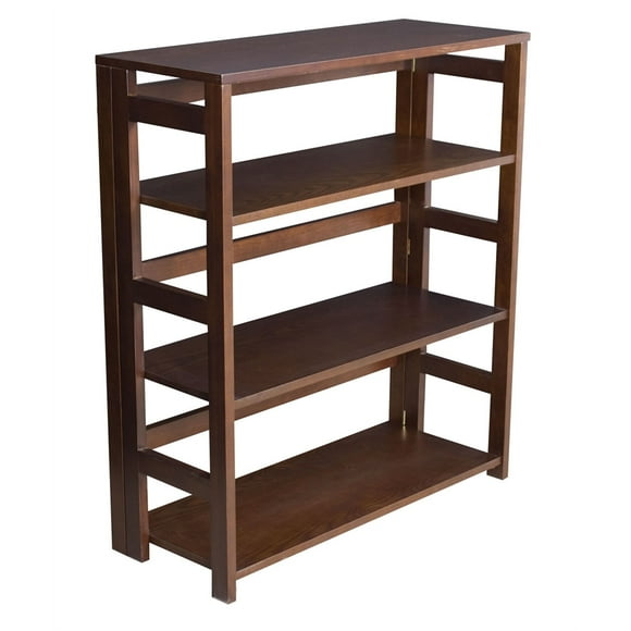 Regency Flip Flop 34" High Folding Bookcase- Mocha Walnut