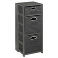 thumbnail image 1 of Niche Regency Flip Flop 34 in. Square Folding Bookcase with Folding Fabric Bins- Grey/Grey, 1 of 7