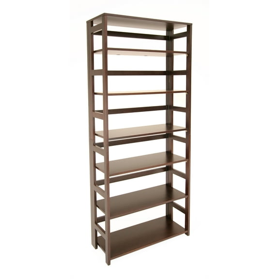Regency Flip Flop High Folding Bookcase in Mocha Walnut