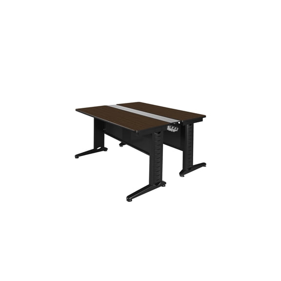 Regency Fusion 48 x 58 in. 2 Person Bench Workstation Desk- Neo Walnut