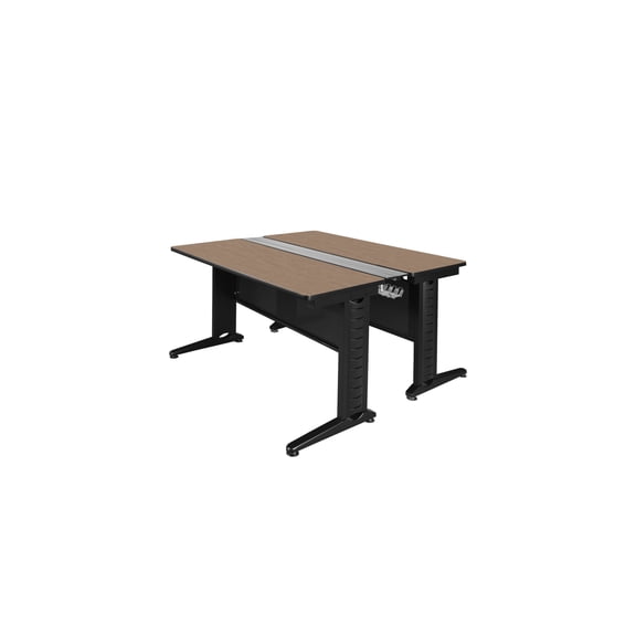 Regency Fusion 48 x 58 in. 2 Person Bench Workstation Desk- Noble Oak