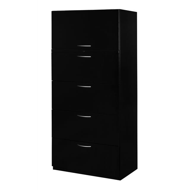 Fusion 5-Drawer 30" Lateral File- Black