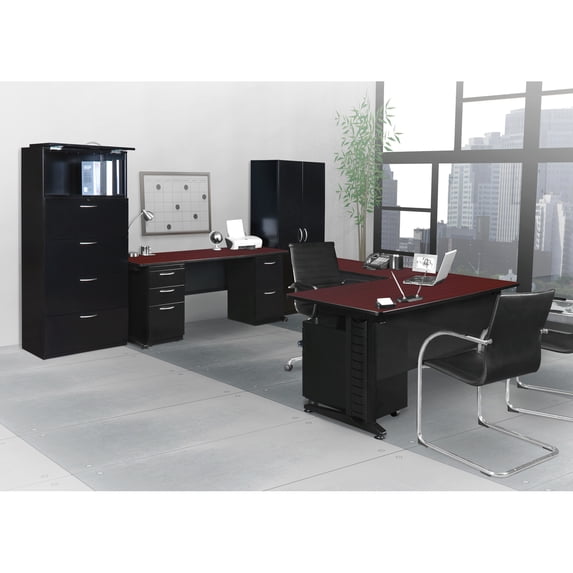 Regency Fusion 72 x 72 in. L Shape Desk Shell- Mahogany