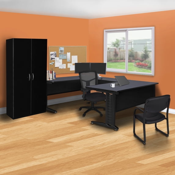 Regency Fusion 72" U-Desk Shell with 48" Bridge- Grey